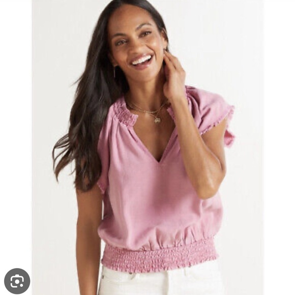 cloth & stone Tops - HP 🎉Cloth & Stone Mauve Ruffled  v neck top sz XL